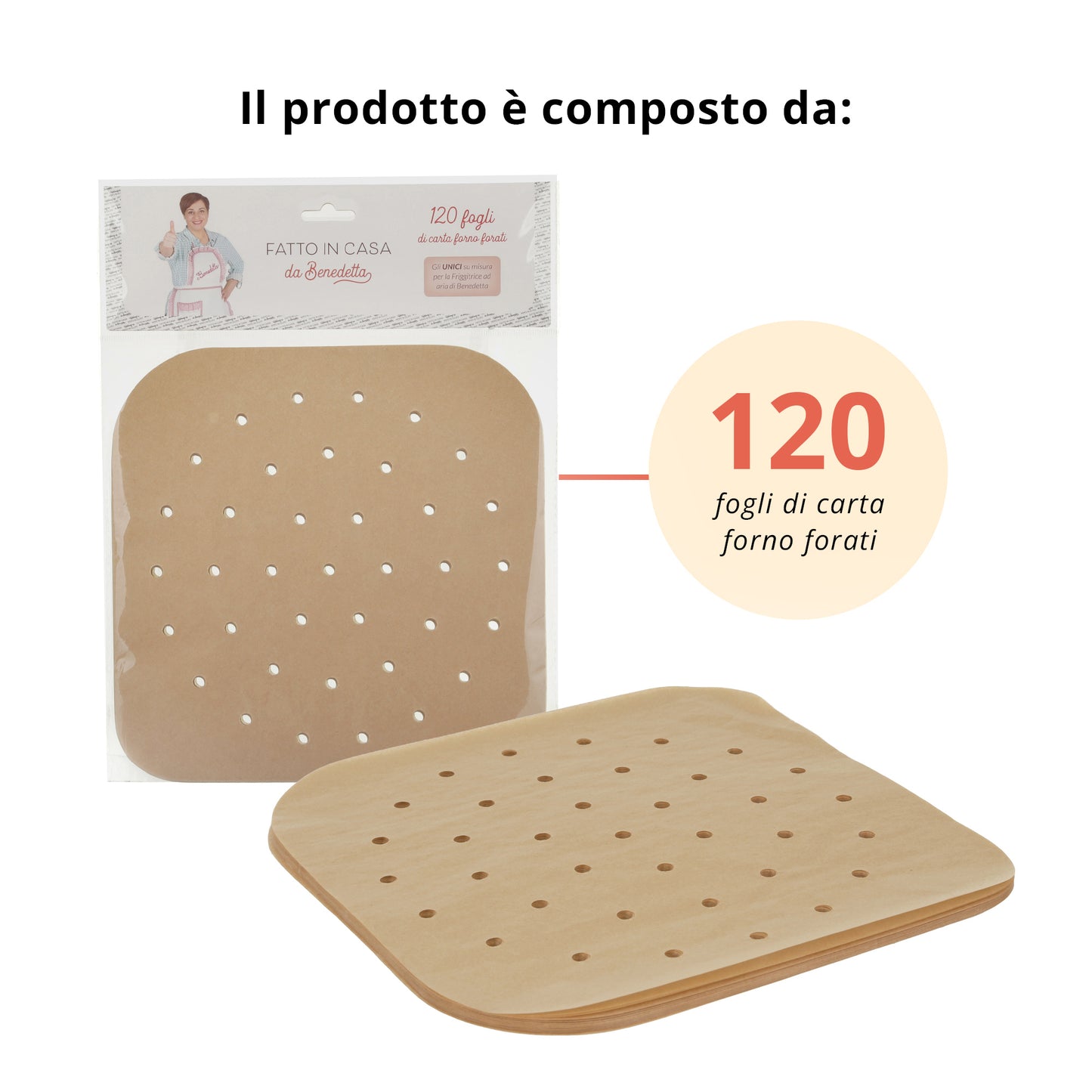 Kit 120 Carta da Forno forata per Friggitrice ad aria