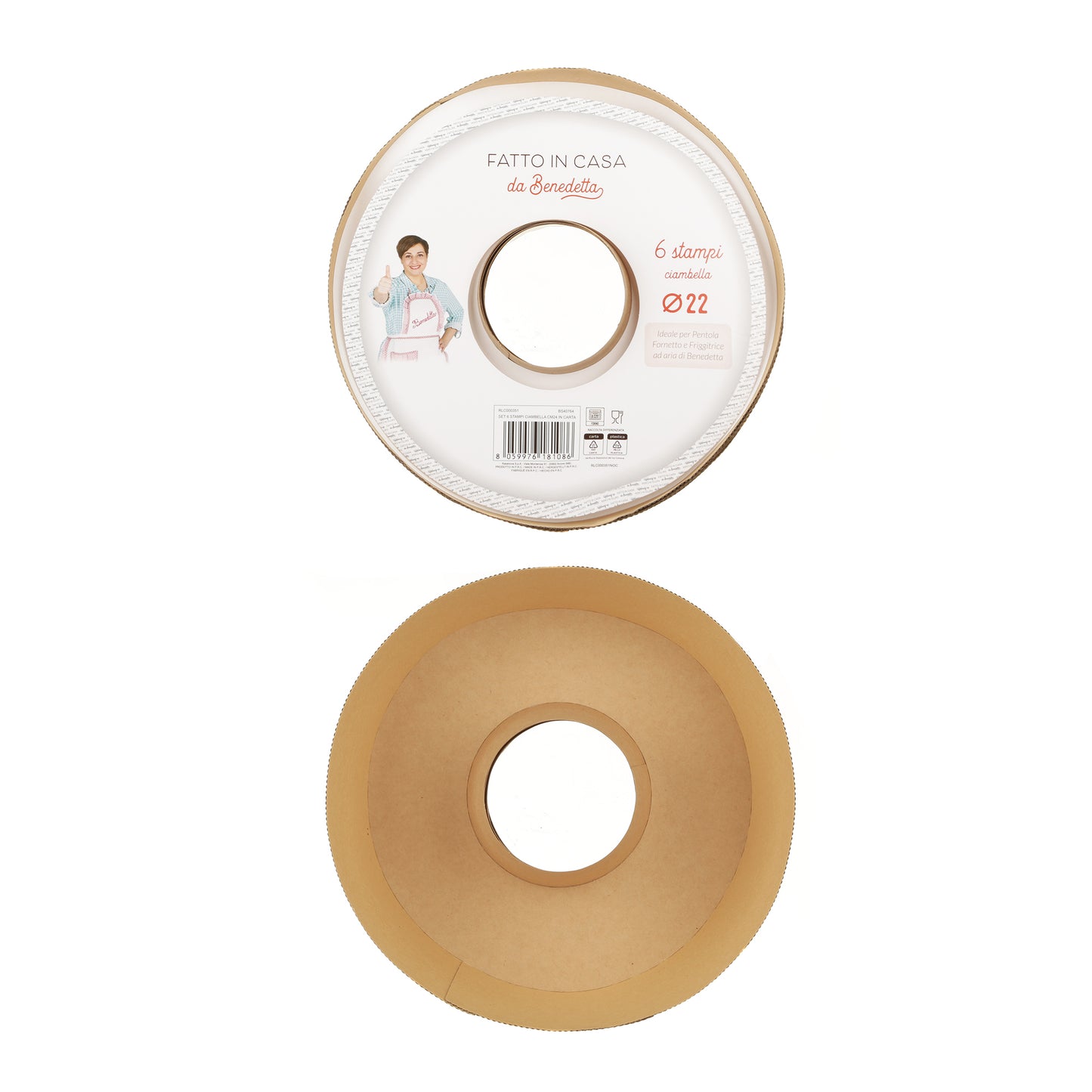 Set 6 Stampi ciambella CM 22 in carta