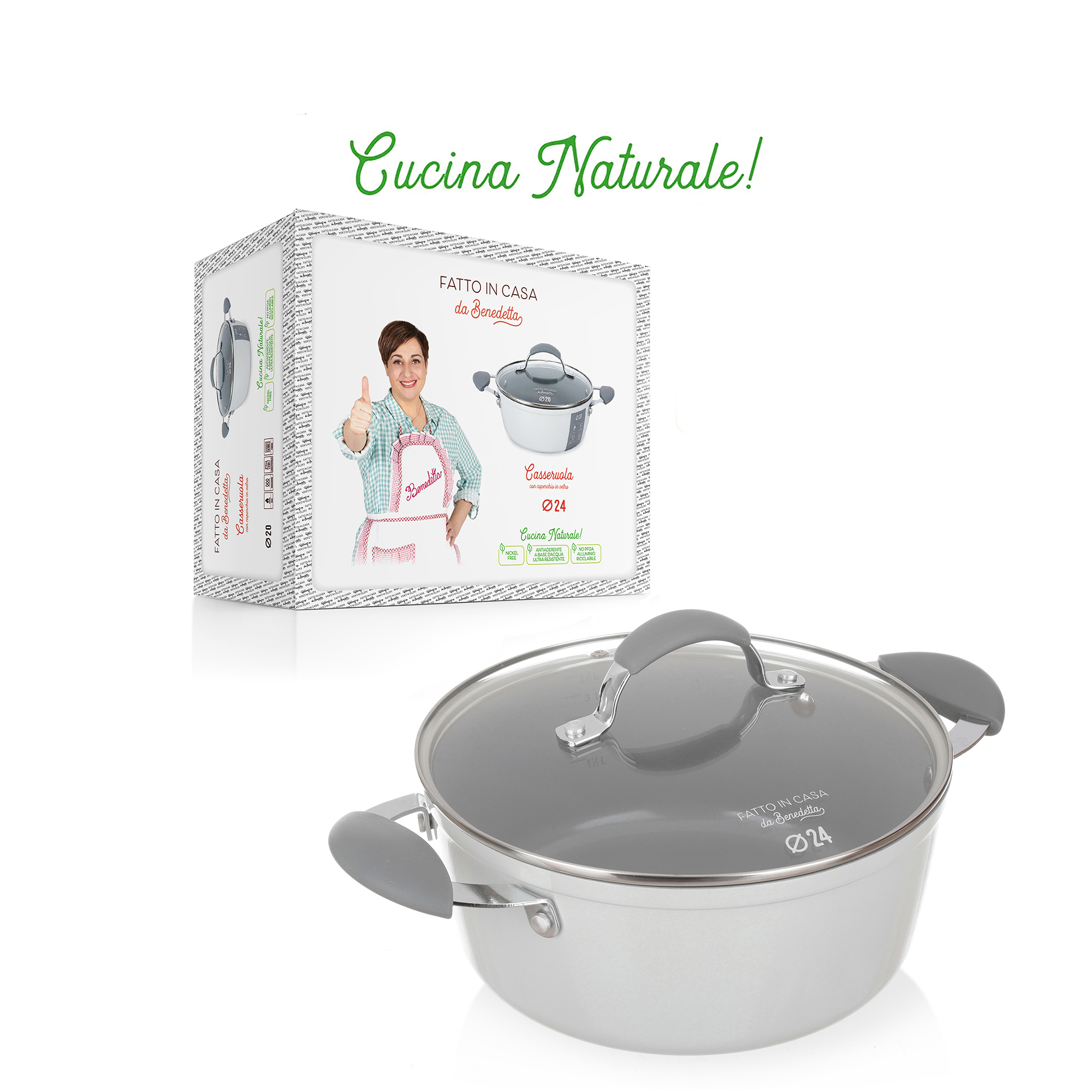 Casseruola In Pietra Antiaderente - Diametro 22cm Con Coperchio | Per Induzione E Tutti I Fuochi - Foto 7