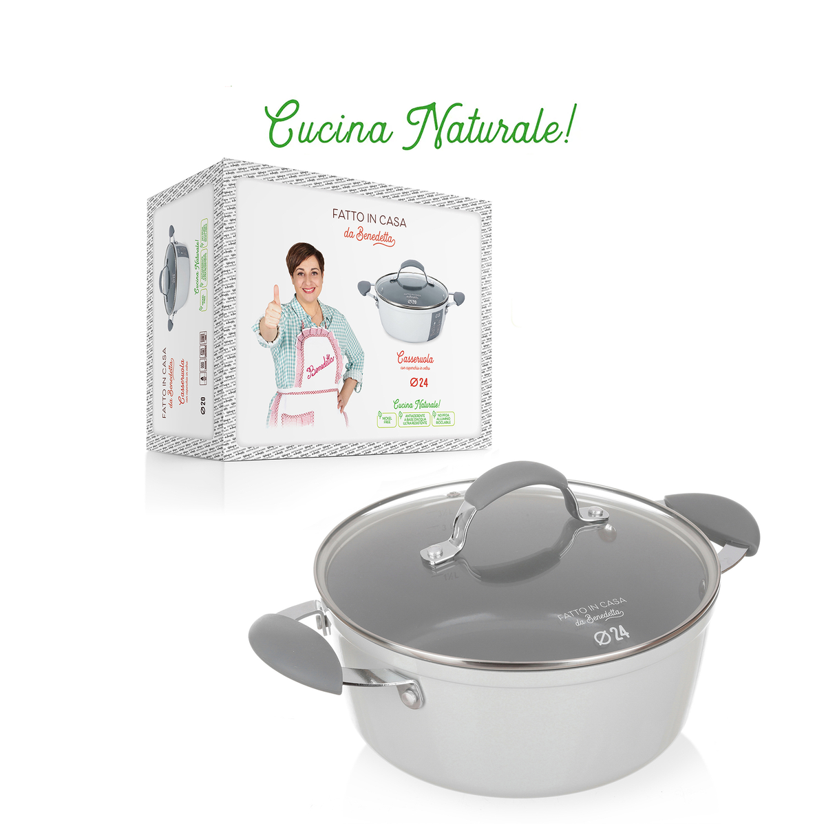 Casseruola 24 cm con coperchio