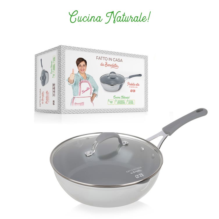 STONELINE Wok 28 cm con Coperchio in Vetro, a induzione pentole, Alluminio, Antracite STONELINE Wok 28 cm con Coperchio in Vetro, a induzione pentole, Alluminio, Antracite